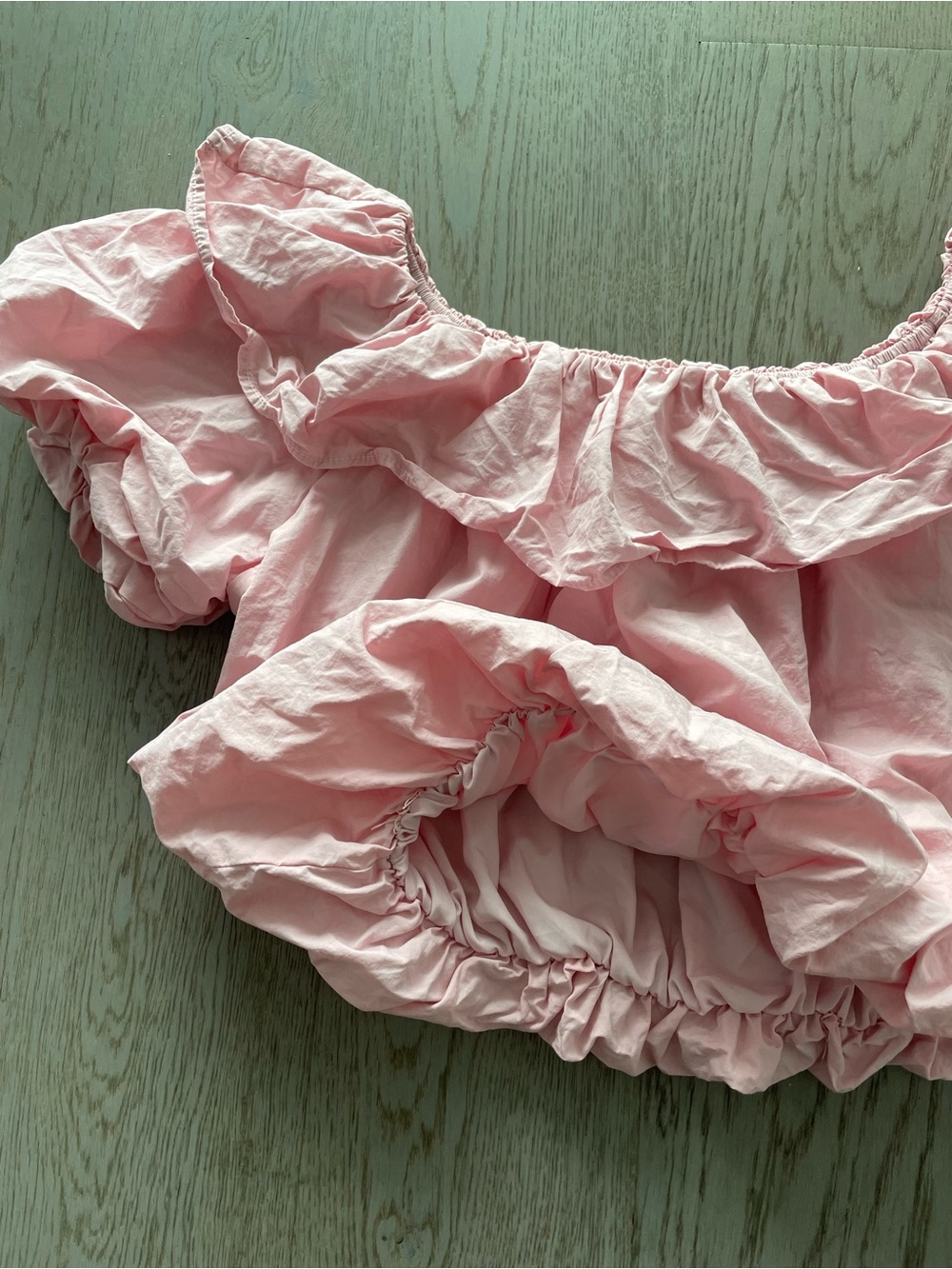 Pink Ruffled Off-Shoulder Women's Top - Picture 4 of 6